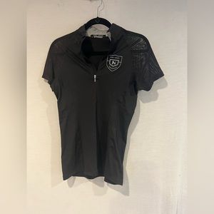 Noel Asmar black zip up show shirt